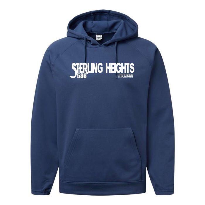 Sterling Heights Michigan 586 Performance Fleece Hoodie