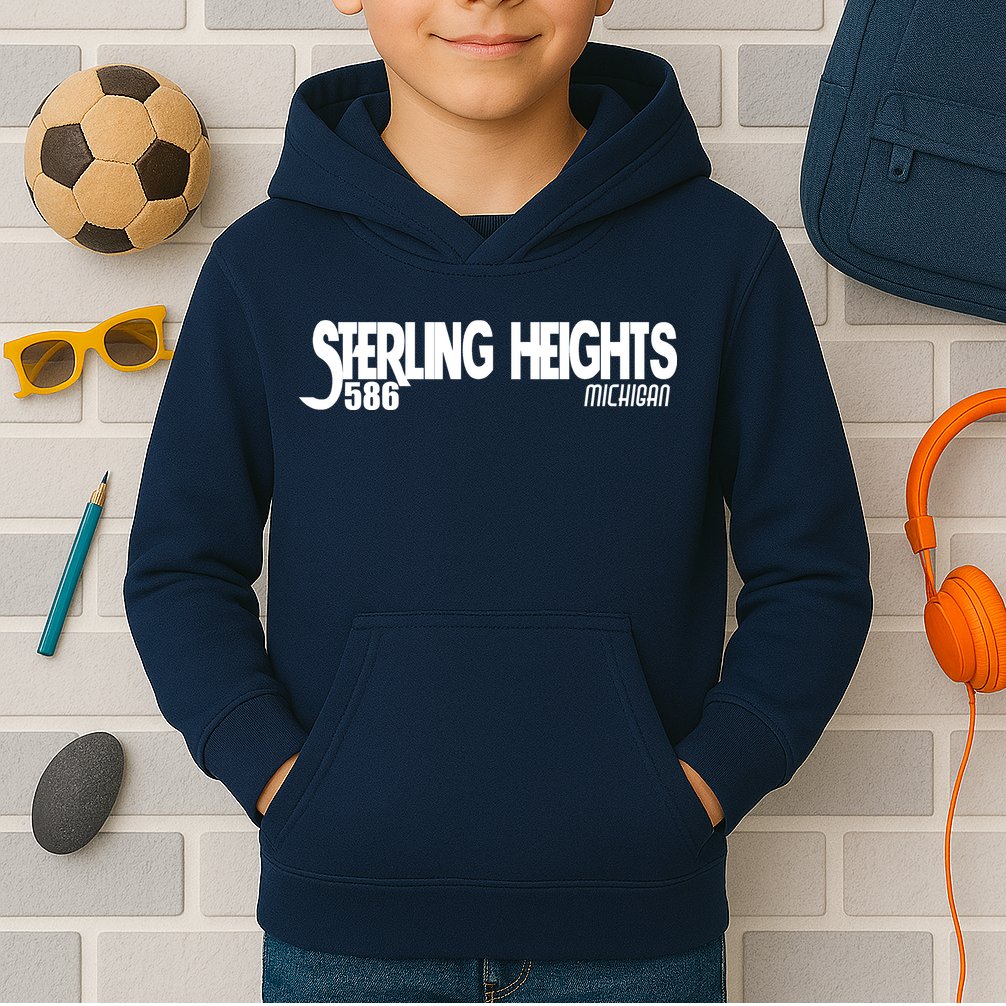Sterling Heights Michigan 586 Kids Hoodie