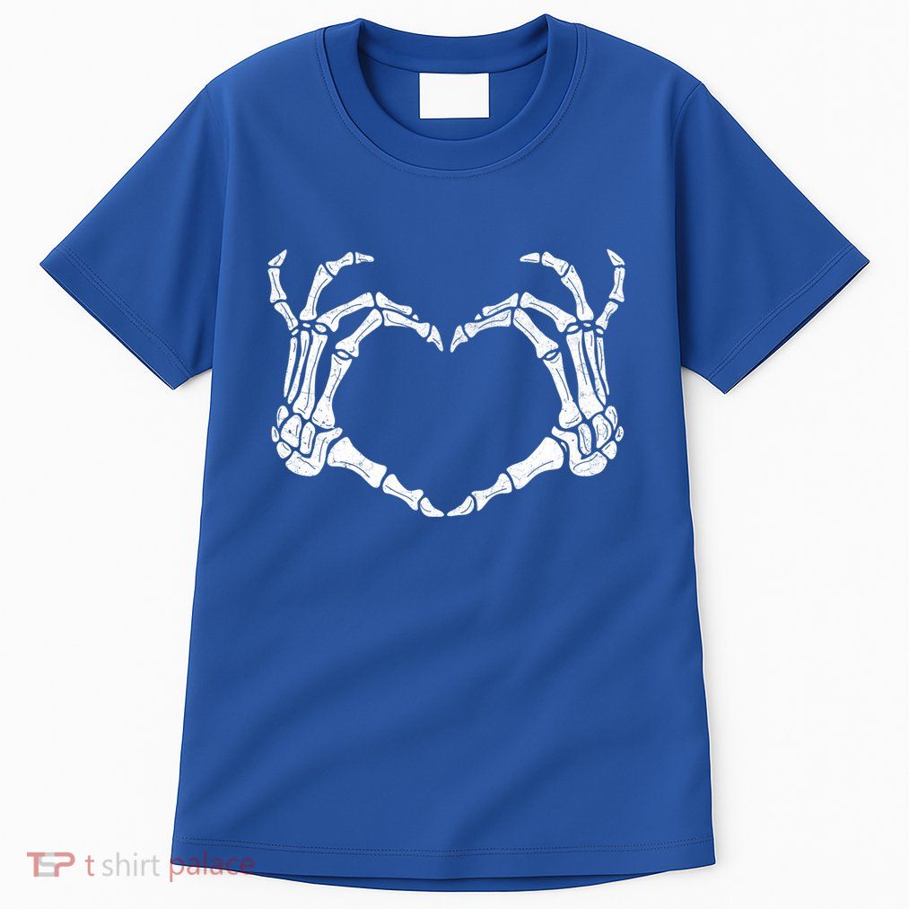 Skeleton Hands Making Heart Shape Halloween Spooky Season Cool Gift Tall T-Shirt
