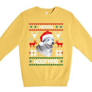 Siberian Husky Merry Woofmas Gift For Christmas Clothes Xmas Gift Premium Crewneck Sweatshirt