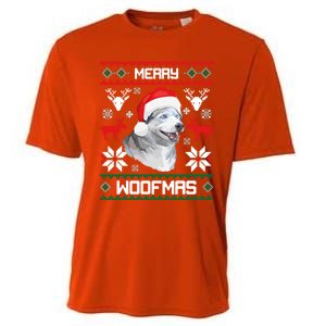 Siberian Husky Merry Woofmas Gift For Christmas Clothes Xmas Gift Cooling Performance Crew T-Shirt