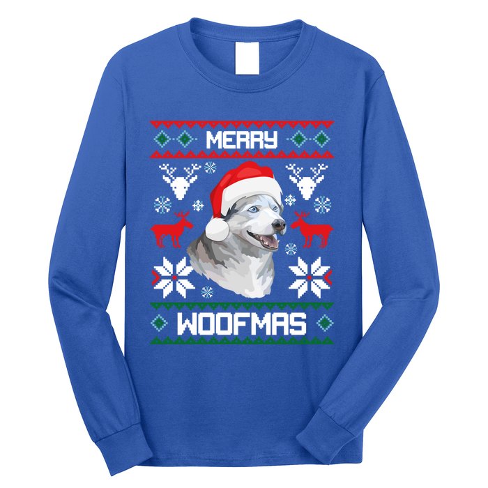 Siberian Husky Merry Woofmas Gift For Christmas Clothes Xmas Gift Long Sleeve Shirt