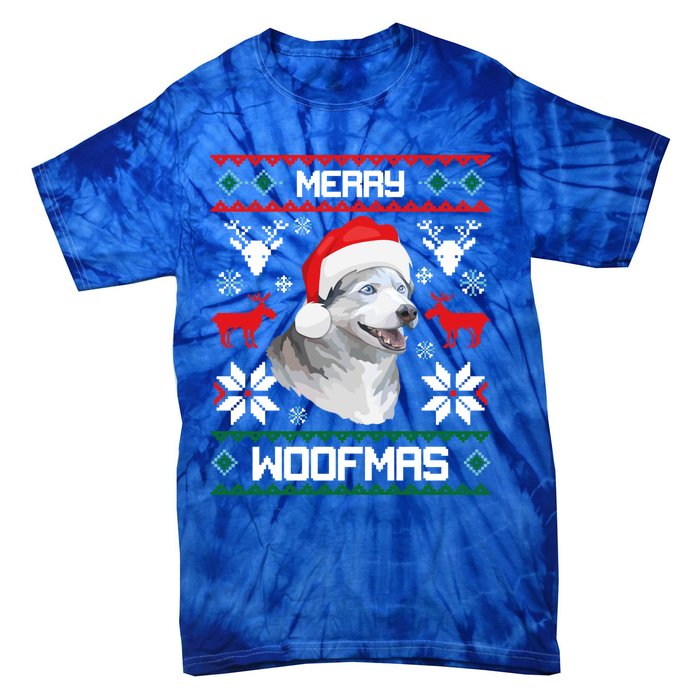 Siberian Husky Merry Woofmas Gift For Christmas Clothes Xmas Gift Tie-Dye T-Shirt