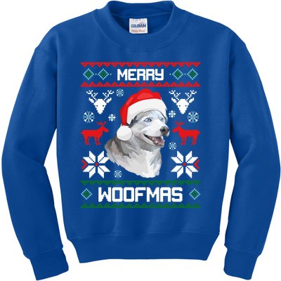 Siberian Husky Merry Woofmas Gift For Christmas Clothes Xmas Gift Kids Sweatshirt