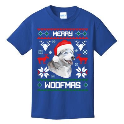 Siberian Husky Merry Woofmas Gift For Christmas Clothes Xmas Gift Kids T-Shirt