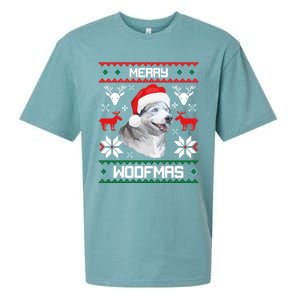 Siberian Husky Merry Woofmas Gift For Christmas Clothes Xmas Gift Sueded Cloud Jersey T-Shirt