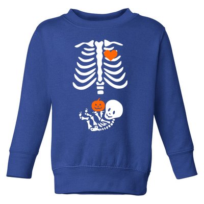 Skeleton Halloween Maternity Funny Pregnancy Announcet Gift Toddler Sweatshirt