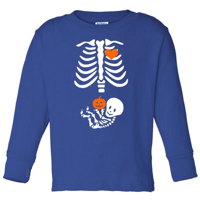 Skeleton Halloween Maternity Funny Pregnancy Announcet Gift Toddler Long Sleeve Shirt