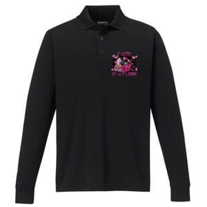 Scary Horror Movie Halloween Characters Breast Cancer Pink Performance Long Sleeve Polo