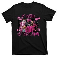 Scary Horror Movie Halloween Characters Breast Cancer Pink T-Shirt