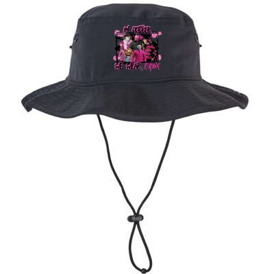 Scary Horror Movie Halloween Characters Breast Cancer Pink Legacy Cool Fit Booney Bucket Hat