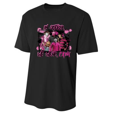 Scary Horror Movie Halloween Characters Breast Cancer Pink Performance Sprint T-Shirt