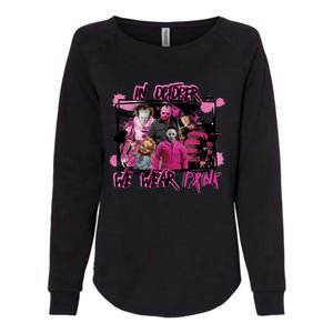 Scary Horror Movie Halloween Characters Breast Cancer Pink Womens California Wash Sweatshirt