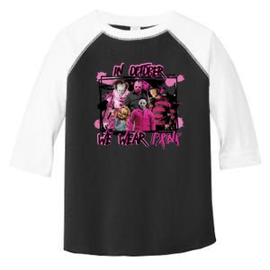 Scary Horror Movie Halloween Characters Breast Cancer Pink Toddler Fine Jersey T-Shirt