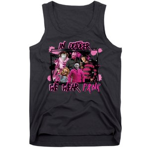 Scary Horror Movie Halloween Characters Breast Cancer Pink Tank Top