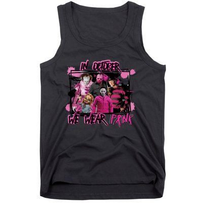 Scary Horror Movie Halloween Characters Breast Cancer Pink Tank Top