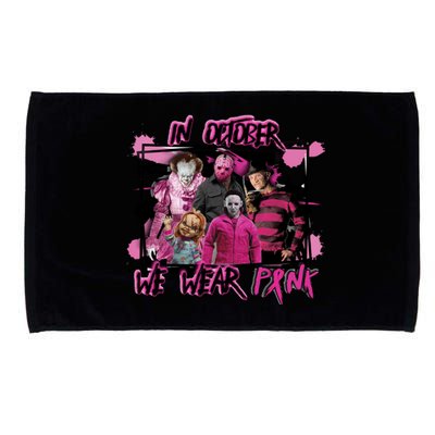 Scary Horror Movie Halloween Characters Breast Cancer Pink Microfiber Hand Towel