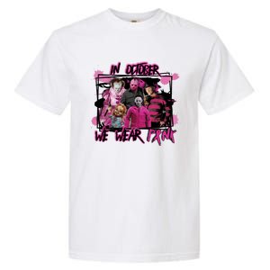 Scary Horror Movie Halloween Characters Breast Cancer Pink Garment-Dyed Heavyweight T-Shirt