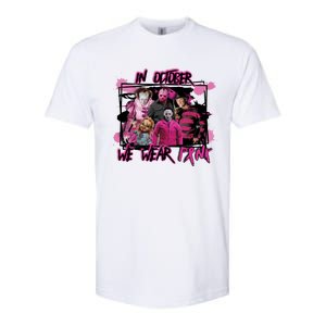 Scary Horror Movie Halloween Characters Breast Cancer Pink Softstyle CVC T-Shirt