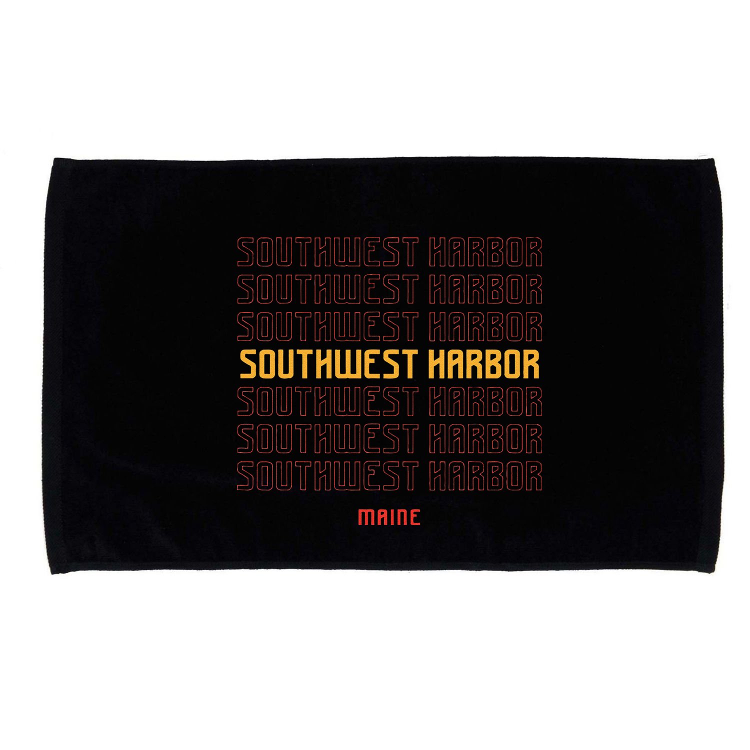 Southwest Harbor Maine Microfiber Hand Towel