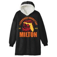 Survived Hurricane Milton Stay Strong Florida Hooded Wearable Blanket