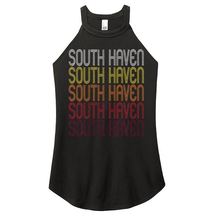 South Haven Mi Vintage Style Michigan Women's Perfect Tri Rocker Tank