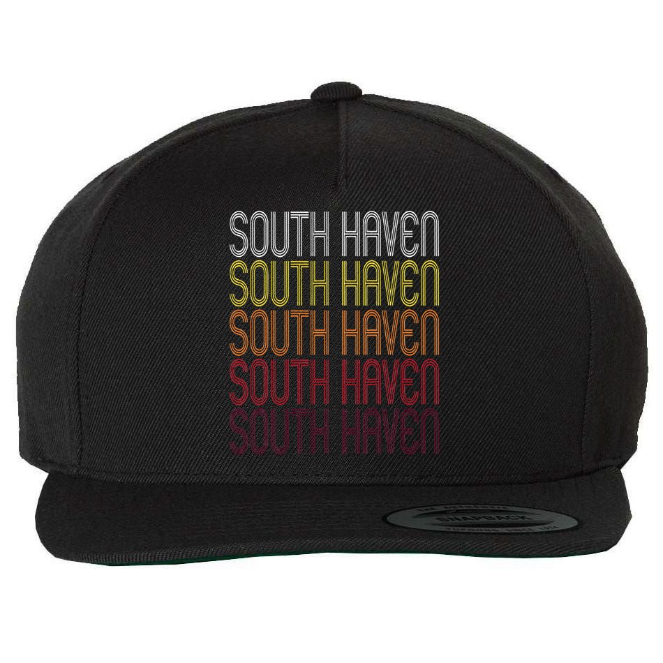 South Haven Mi Vintage Style Michigan Wool Snapback Cap