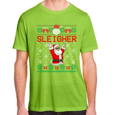 Sleigher Heavy Metal Music Hail Santa Ugly Christmas Gift Adult ChromaSoft Performance T-Shirt