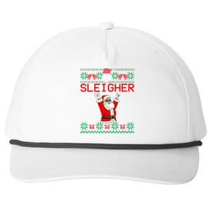 Sleigher Heavy Metal Music Hail Santa Ugly Christmas Gift Snapback Five-Panel Rope Hat