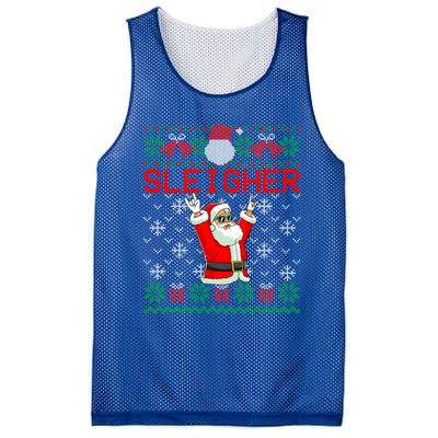 Sleigher Heavy Metal Music Hail Santa Ugly Christmas Gift Mesh Reversible Basketball Jersey Tank