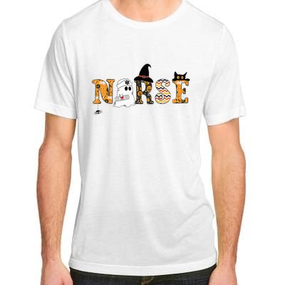 Spooky Halloween Nurse RN Cute Scrub Healthcare Cat Witch Adult ChromaSoft Performance T-Shirt