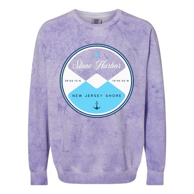 Stone Harbor New Jersey Nj Circle Graphic Colorblast Crewneck Sweatshirt