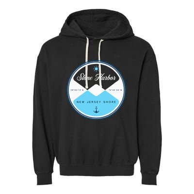 Stone Harbor New Jersey Nj Circle Graphic Garment-Dyed Fleece Hoodie