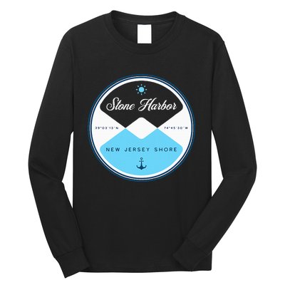 Stone Harbor New Jersey Nj Circle Graphic Long Sleeve Shirt