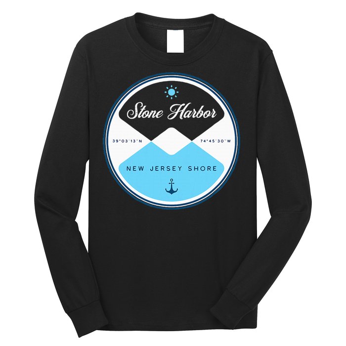 Stone Harbor New Jersey Nj Circle Graphic Long Sleeve Shirt