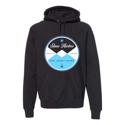 Stone Harbor New Jersey Nj Circle Graphic Premium Hoodie