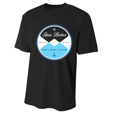 Stone Harbor New Jersey Nj Circle Graphic Performance Sprint T-Shirt