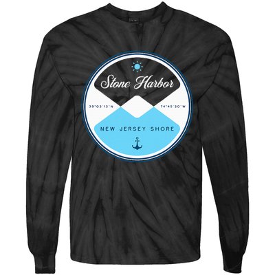 Stone Harbor New Jersey Nj Circle Graphic Tie-Dye Long Sleeve Shirt