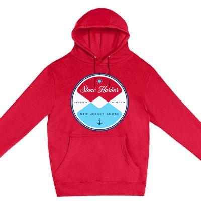 Stone Harbor New Jersey Nj Circle Graphic Premium Pullover Hoodie