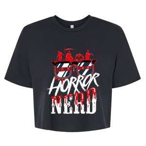 Scary Horror Nerd Bloody Games Glasses Horror Movie Fan Bella+Canvas Jersey Crop Tee