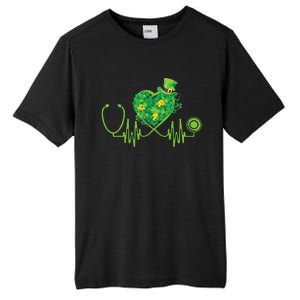 Stethoscope Heartbeat Nurse Doctor St Patricks Day Clover Tall Fusion ChromaSoft Performance T-Shirt