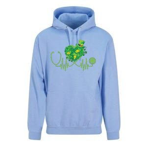 Stethoscope Heartbeat Nurse Doctor St Patricks Day Clover Unisex Surf Hoodie