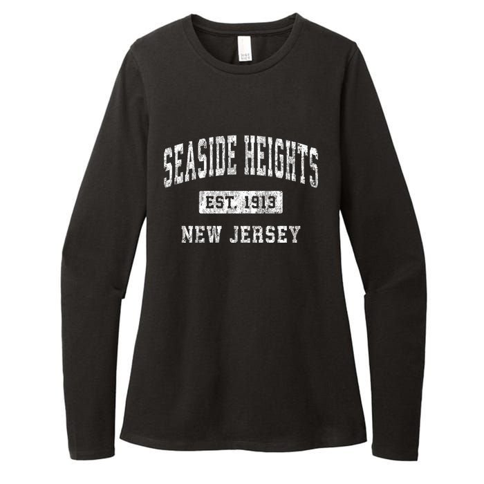 Seaside Heights New Jersey Nj Vintage Established Sports Womens CVC Long Sleeve Shirt