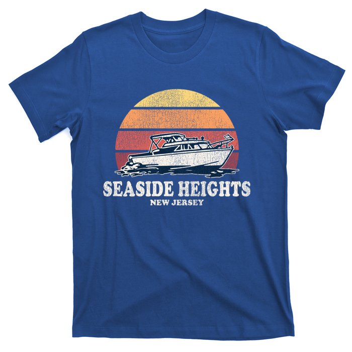 Seaside Heights Nj Vintage Boating 70s Retro Boat Design Gift T-Shirt