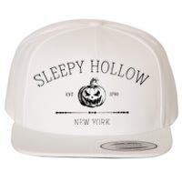 Sleepy Hollow New York Ny Vintage Design Halloween Pumpkin Wool Snapback Cap