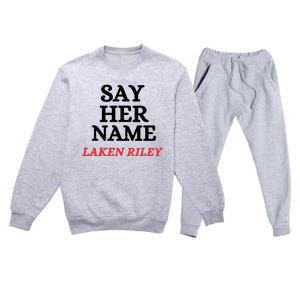 Say Her Name Laken Riley Premium Crewneck Sweatsuit Set