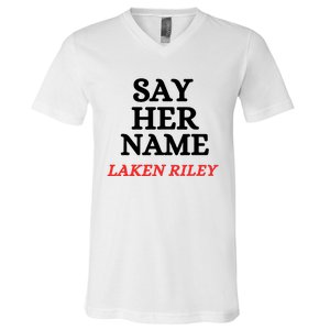 Say Her Name Laken Riley V-Neck T-Shirt