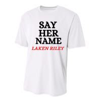 Say Her Name Laken Riley Performance Sprint T-Shirt