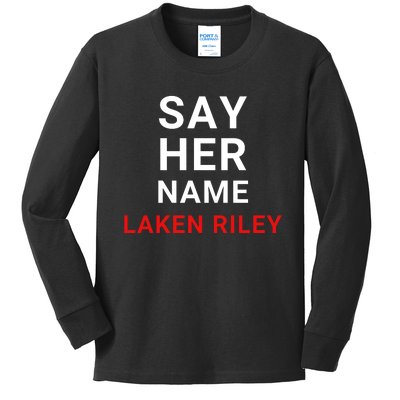 Say Her Name Laken Riley Kids Long Sleeve Shirt