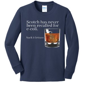 Scotch Has Never Been Recalled For EColi Funny Whisky Kids Long Sleeve Shirt